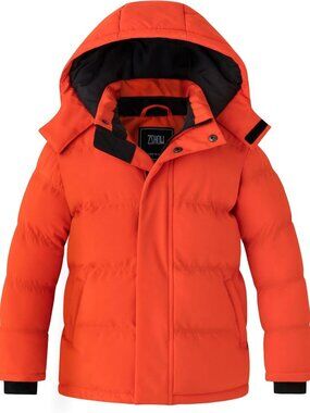 Warm Quilted Puffer Jacket for Boys - Waterproof Winter Coat with Hood